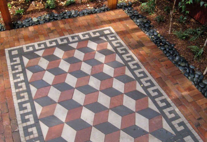 custom cut flagstone carpet patio mosaic in minneapolis